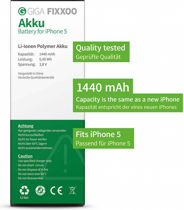 Produktbild Giga Fixxoo iPhone 5 Akku