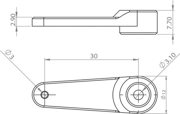Produktbild Mks Servohorn einseitig Metall M3L30 - HBL8X0, HBL380