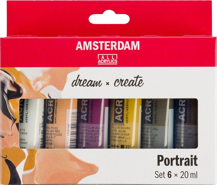 Amsterdam Acrylfarbe Portrait 6 Tuben à 20 ml (Multi, 20 ml)