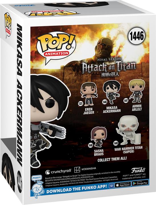 Actual product image Funko Attack on Titan POP! Animation Vinyl figurine Mikasa Ackerman 9 cm
