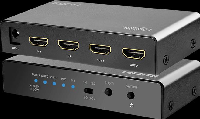 Image du produit LogiLink Commutateur HDMI, 2x2 ports, bidirectionnel, 4K/60 Hz, EDID, HDCP, HDR, downscaler