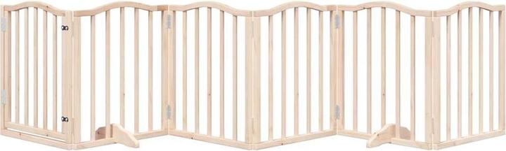 Produktbild VidaXL Hundetor mit Tür Faltbar Hundegitter Schutzgitter 6-tlg. Pappelholz (60 cm)