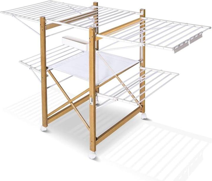 Actual product image Vounot Extendable Winged Drying Rack with Wheels and Folding Design (30 m)
