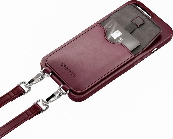 Actual product image Urbany's Necklace Case Handykette+ iPhone 16 Red Wine, Grundfarbe