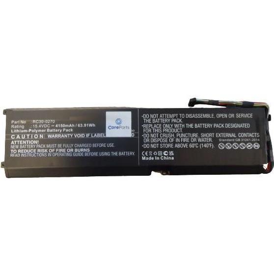 CoreParts Laptop Battery for Razer (4150 mAh), Notebook Akku, Schwarz