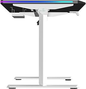 Actual product image Ultradesk Gaming-Tisch QUEST, 140x70cm, 72-120cm, weiss-schwarz