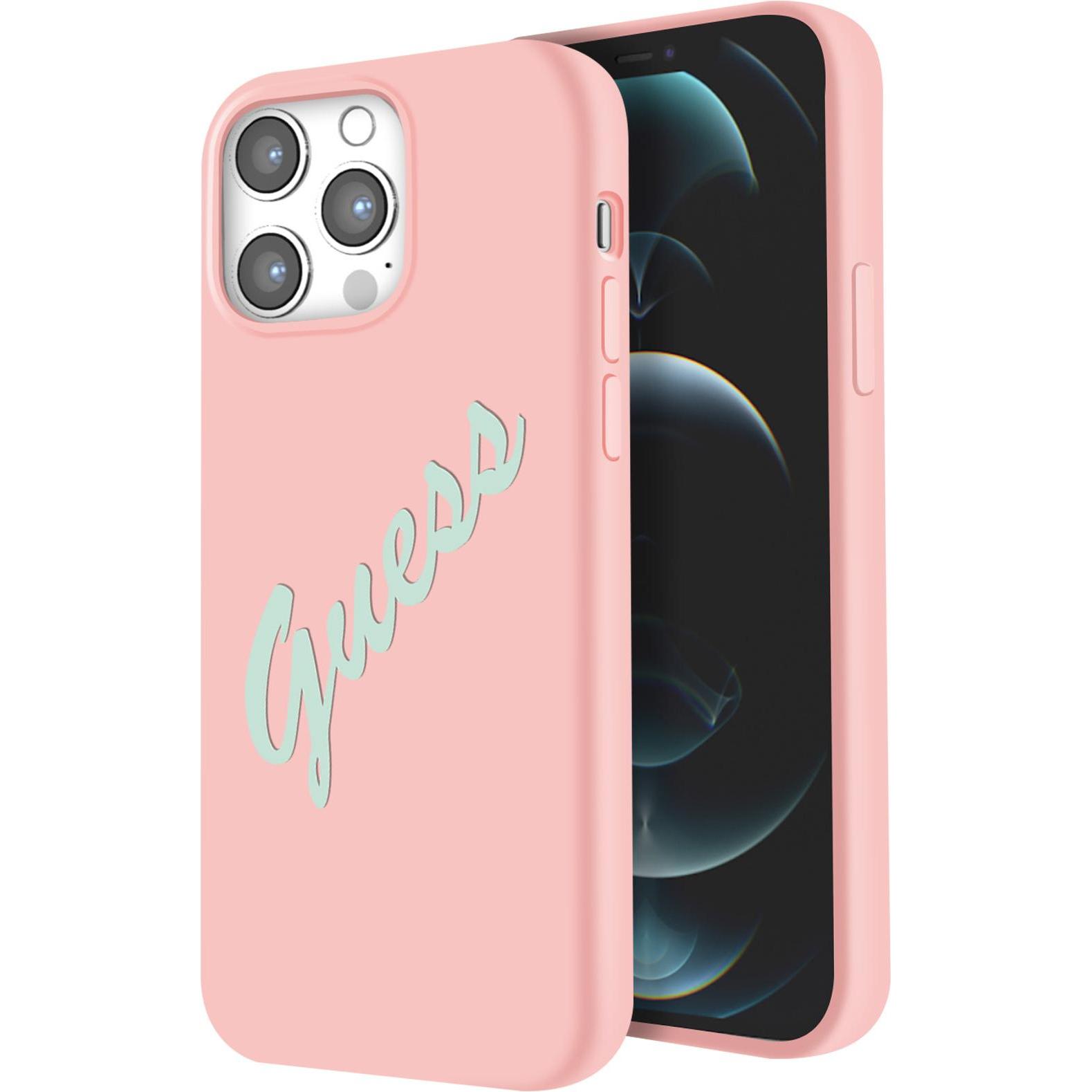 Guess Hard Cover Silicone Vintage (Apple iPhone 12 Pro Max), Smartphone Hülle, Rosa