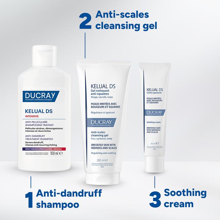 Actual product image Ducray KELUAL DS INTENSIVE Shampoo (Liquid shampoo, 100 ml)