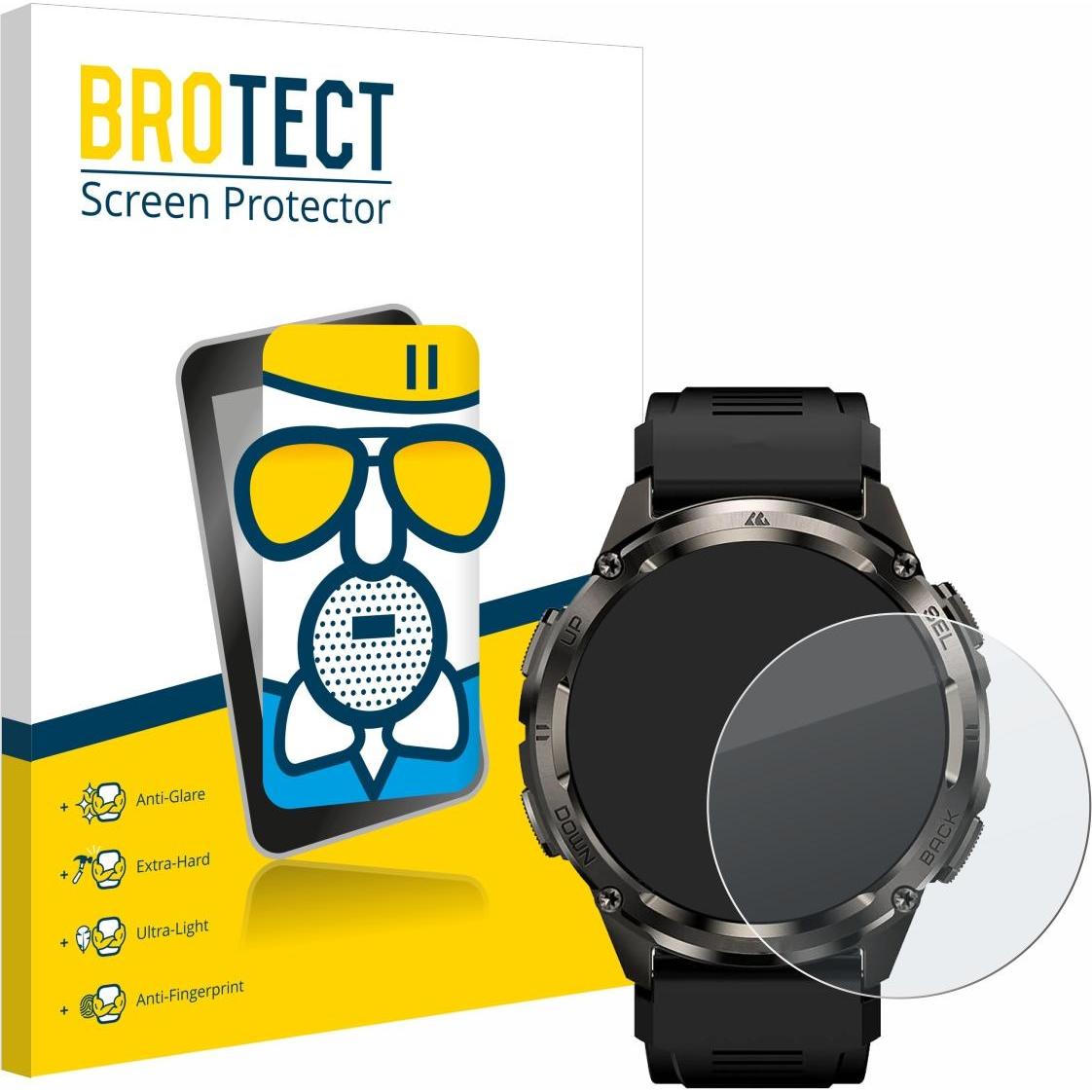 BROTECT Schutzglas Schutzfolie Displayschutz Display Schutz Glas Folie matt, Smartwatch Schutzfolie, Grau
