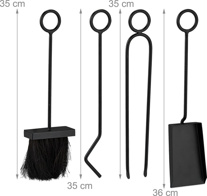 Image du produit Relaxdays set de 5 outils de cheminée (11,5 x 11,5 x 40,5 cm)