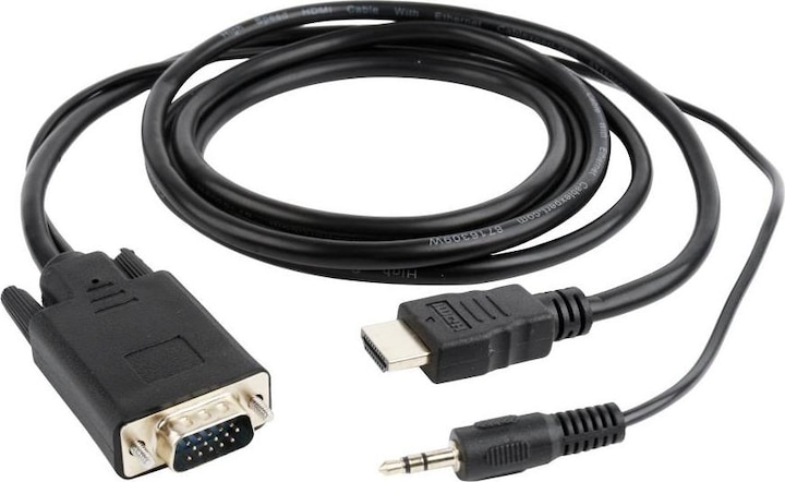 Produktbild Gembird CABLE HDMI-VGA +3.5MM/3M A-HDMI-VGA-03-10 (3 m, VGA)