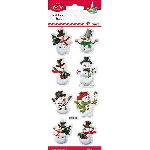 Titanum, Sticker, Konvexe Aufkleber, weiche Schneemänner, 8 Stk