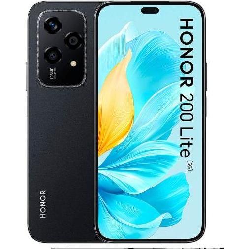 Honor 200 Lite (256 GB, Midnight Black, 6.70", Dual SIM, 108 Mpx, 5G), Smartphone, Schwarz