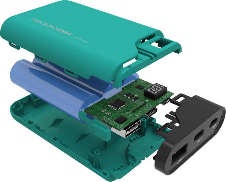 Actual product image RealPower PB-7500C Powerbank USB-C In/Out, Micro USB In, USB Out and... (7500 mAh, 27 Wh)
