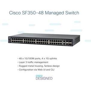 Thumbnail - Cisco SF350-48: 48 Port Managed Switch (48 Ports), Netzwerk Switch, Schwarz