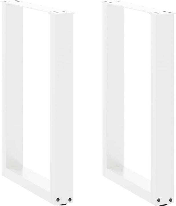 vidaXL Gambe del tavolino a U 2 pezzi Gamba del tavolo in acciaio bianco 50x(72-73) cm