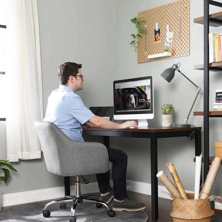Actual product image Songmics Office chair, OBG019G01V1 grey fabric, silver frame