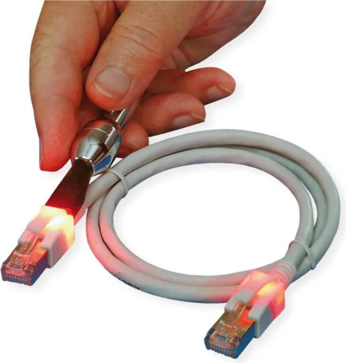 Produktbild ZVK EasyLan KupferPatchkabel Kat6EA LED Kat 6 gesch.grau 10,0m CS1OACDCD0100 (S/FTP, CAT6, 10 m)