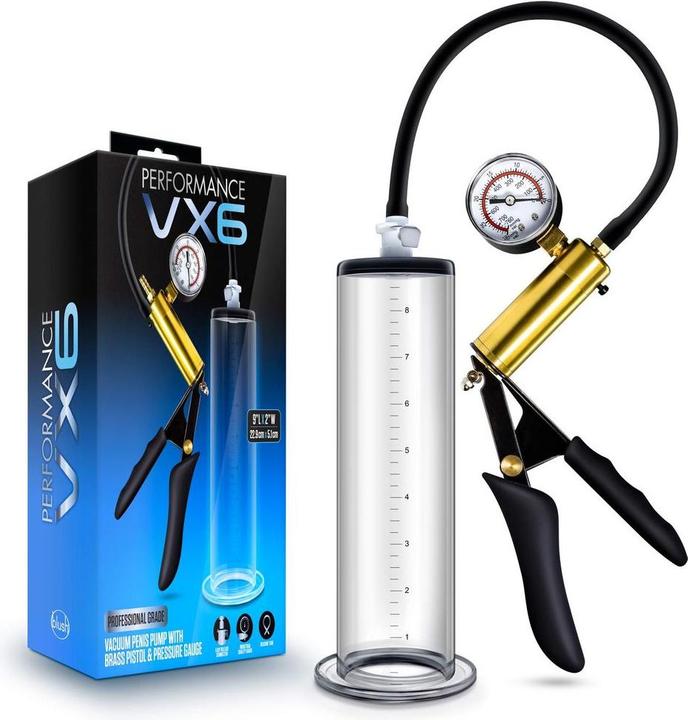 Actual product image Blush Performance Vx6 Vacuum Penis Pump Clear