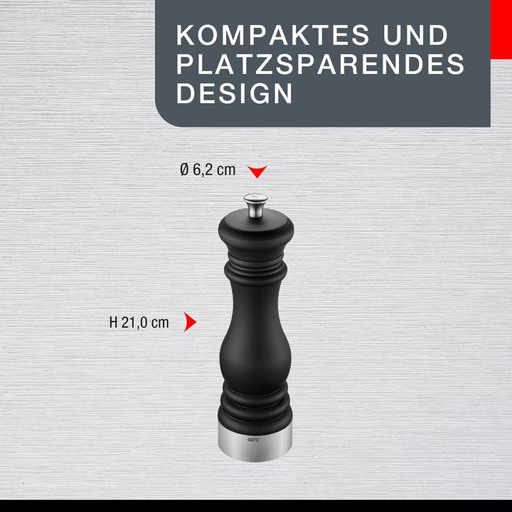 Immagine prodotto GEFU Macina sale o pepe FLAVIO M, nero (Sale, Pepe)