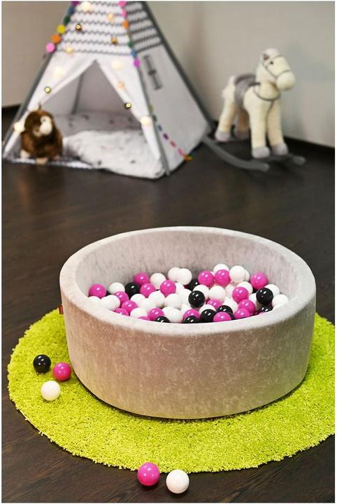Actual product image Knorrtoys Ball pool soft - "Grey" - 300 balls cream/grey/rose (approx. 6cm diameter)