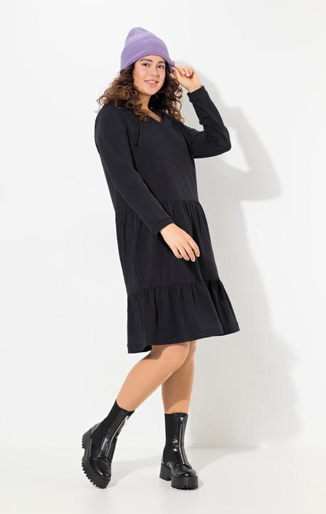 Produktbild Ulla Popken Sweatkleid, Kapuze, A-Linie, V-Ausschnitt, Langarm (42, 44)