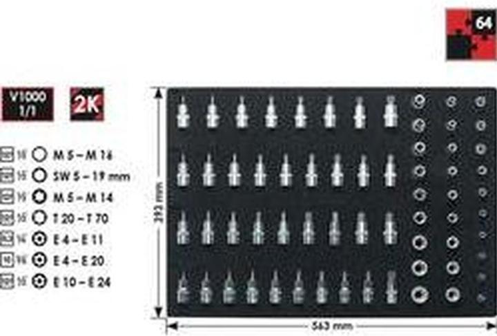 Produktbild Vigor Steckschlüsseleinsatz Satz ∙ V2837 ∙ Vierkant6,3 mm (1/4 Zoll), Vierkant10 mm (3/8 Zoll), Vie… (10  mm, 11 mm, 12 mm, 13 mm, 14 mm, 15 mm, 16 mm, 17 mm, 18 mm, 19 mm)