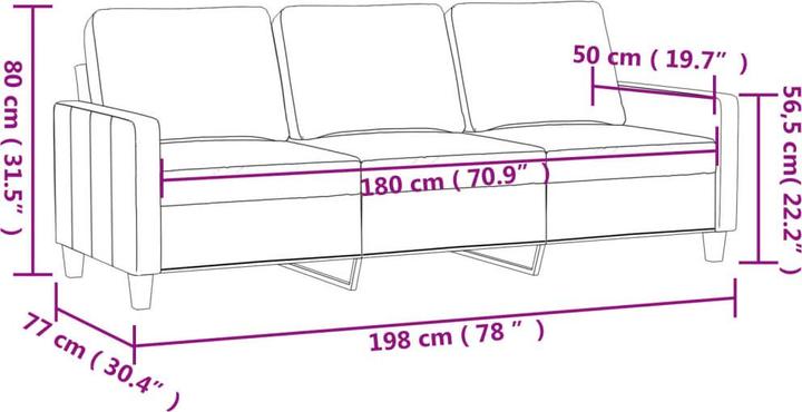 Produktbild vidaXL 3-Sitzer-Sofa (3-Sitzer)