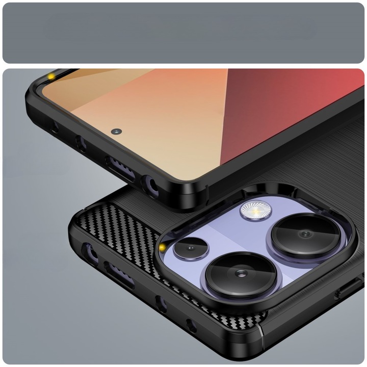 Produktbild Cover-Discount Poco M6 Pro / Redmi Note 13 Pro 4G - Metall Look schwarz (Xiaomi Redmi Note 13 Pro 4G)