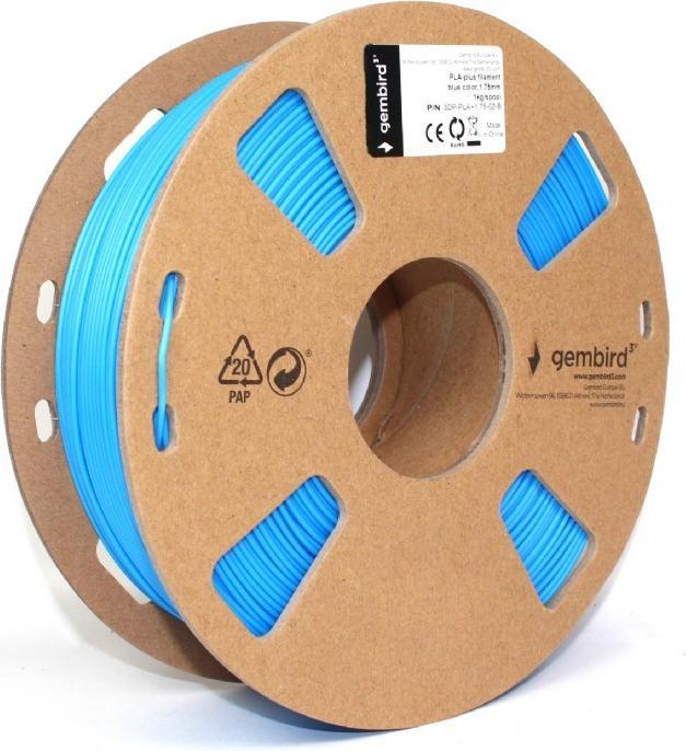 Produktbild Gembird 3DP-PLA1.75-02-B 3D-Druckmaterial Polyacticsäure (PLA) Blau 600 g (PLA, 1.75 mm, 1000 g, Blau)