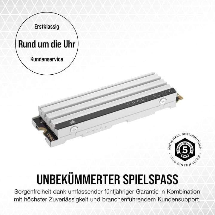 Produktbild Corsair MP600 ELITE 4TB NVMe PCIe M.2 SSD optimized for PS5 (4000 GB, M.2 2280)