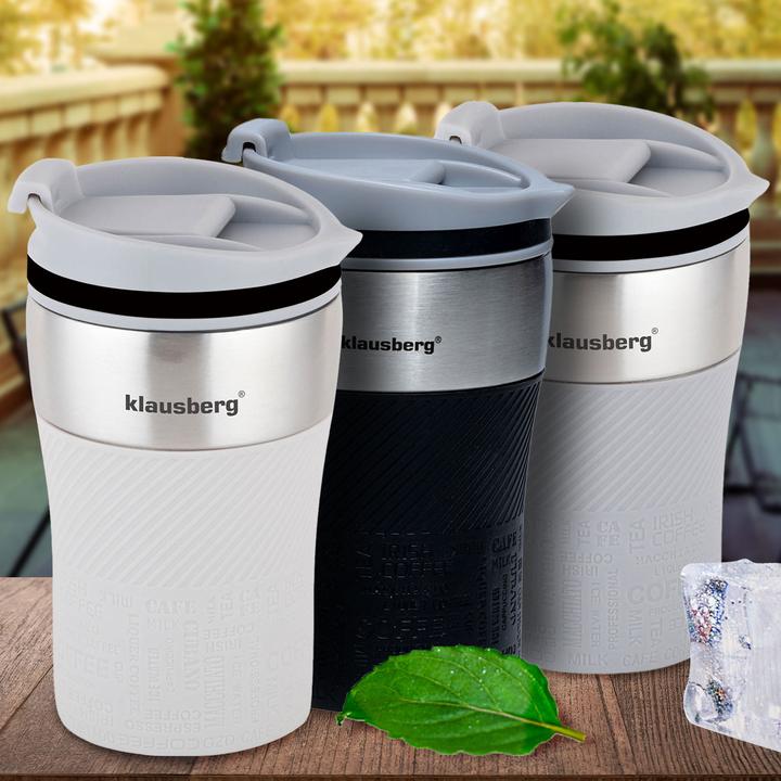 Actual product image Klausberg Set of 2 double-walled thermo mugs, 280ml, grey (0.28 l)