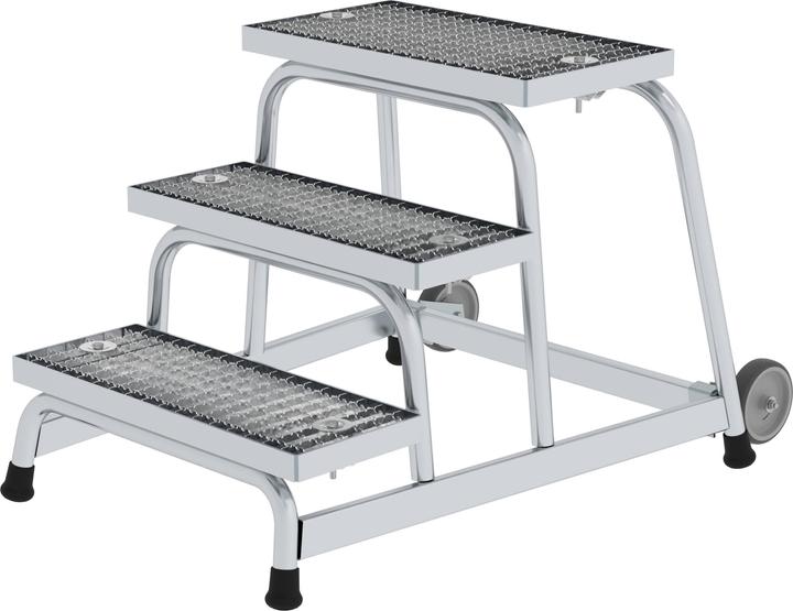 Image du produit Munk Plate-forme de travail fixe Grille en acier avec roulettes 3 marches (Échafaudages, 97 cm)