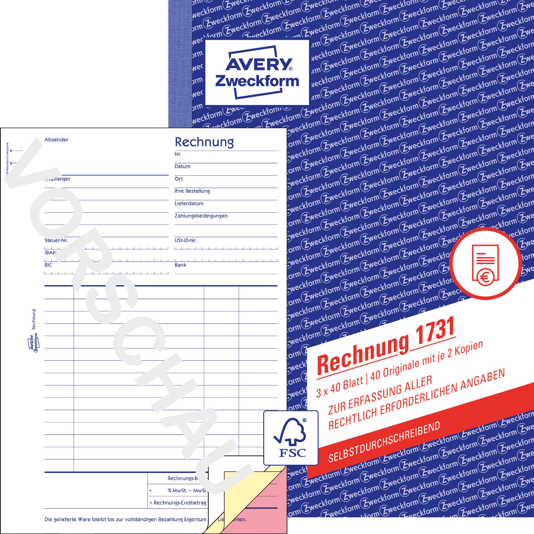 Avery Rechnung (40 x) (1731)