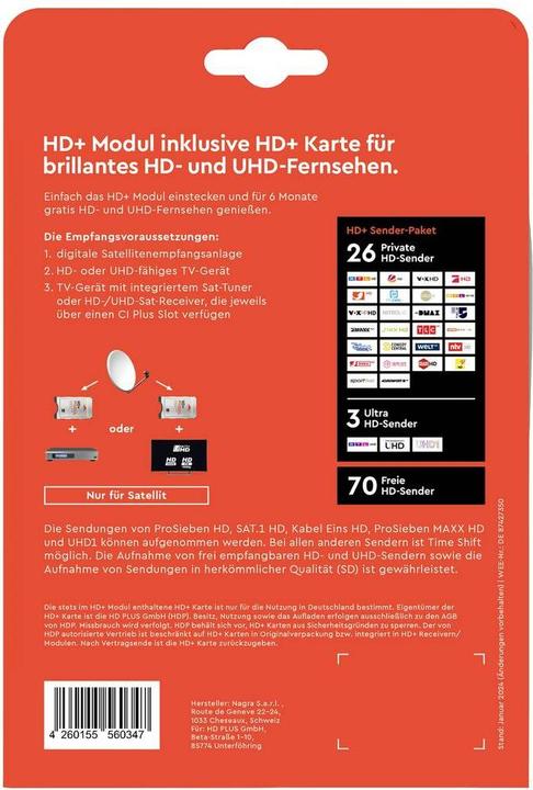Actual product image HD+ Module 1.3 incl. HD card 6 months (Viaccess, CI module, Smart card)