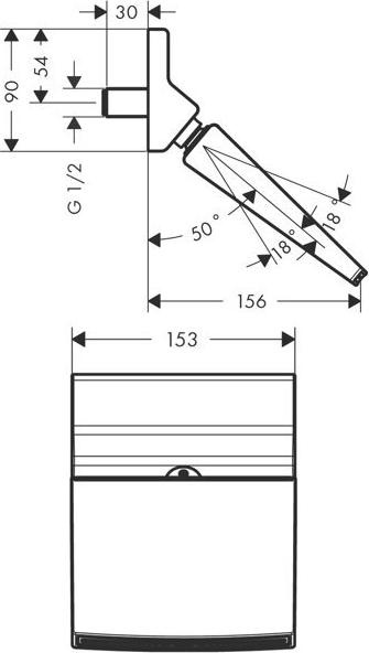 Produktbild hansgrohe HG Kopfbr RAINDANCE RAINFALL 150 1jet DN 15 chrom (1 Strahlarten, 18 l/min)