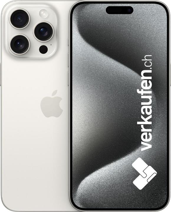 verkaufen.ch iPhone 15 Pro Max (256 GB, White titanium, 6.70", 0.00 Mpx, SIM + eSIM, A / Like new)