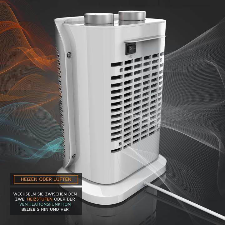 Produktbild Brandson Keramik Heizlüfter, Keramikheizlüfter mit Oszilationsfunktion, Bad Keramikheizgerät, weiss (1500 W)
