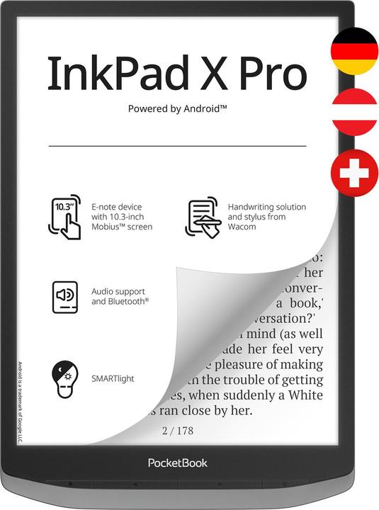 Actual product image PocketBook InkPad X Pro DACH-Version (10.30", 32 GB, Mist Grey)