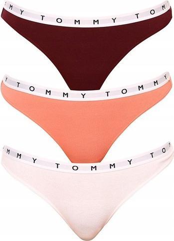 Image du produit Tommy Hilfiger Femmes 3P Thong 521 Culotte Tanga, Peach Dusk/Deep Rouge/White, S (S, M)