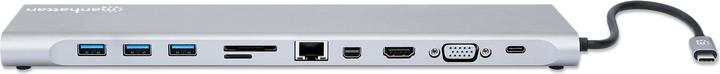 Actual product image Manhattan USB-C PD 11-in-1 docking station with MST for three monitors (USB-C, 4 Ports)