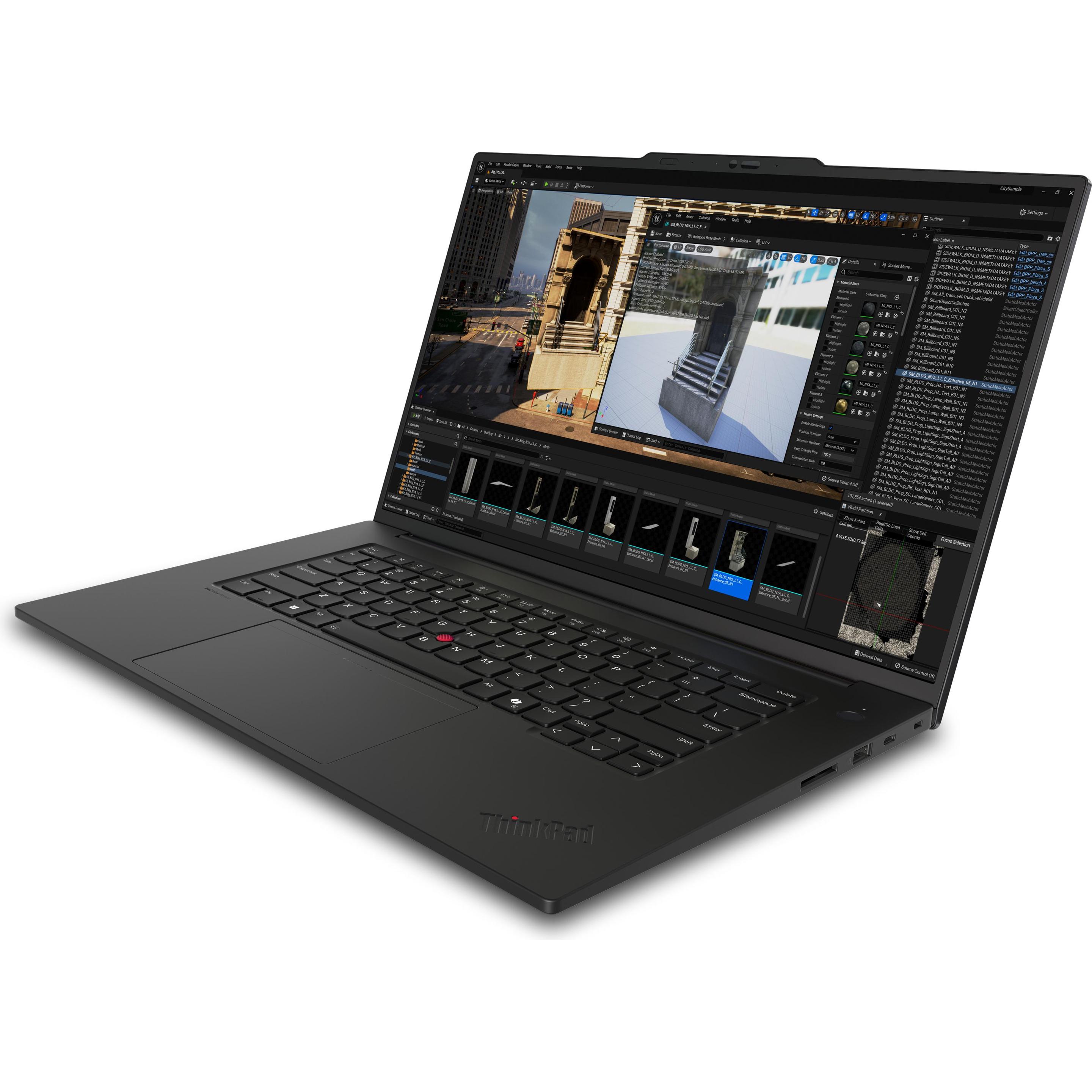 Lenovo ThinkPad P1 Gen 7 (16", Intel Core Ultra 9 185H, 64 GB, 2000 GB, DE), Notebook, Schwarz