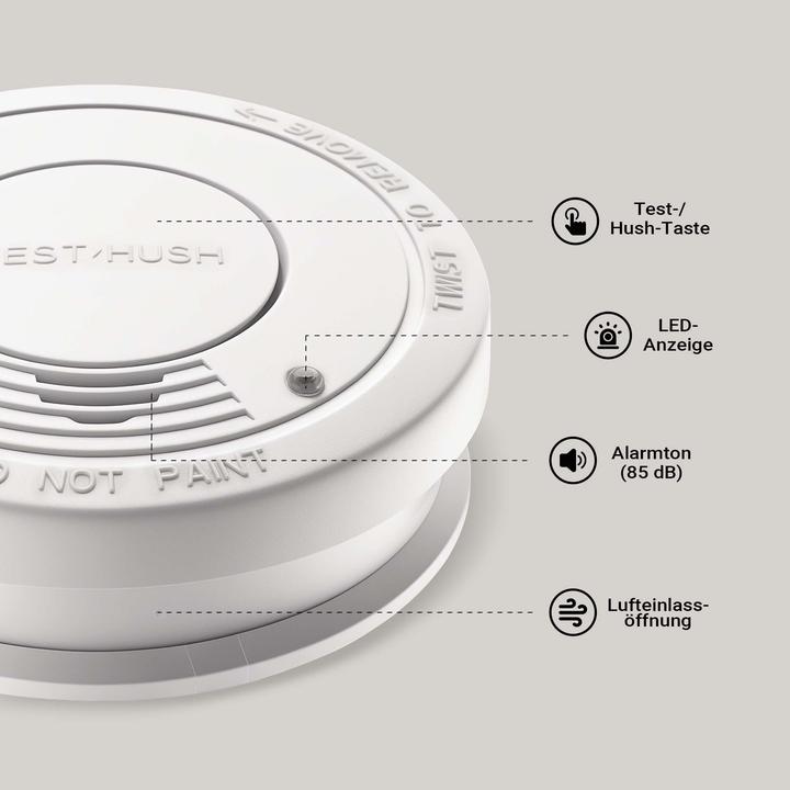 Produktbild Wiltec 40x Rauchmelder 9-V-Batterie Feuermelder HUSH-Funktion Brandschutzmelder
