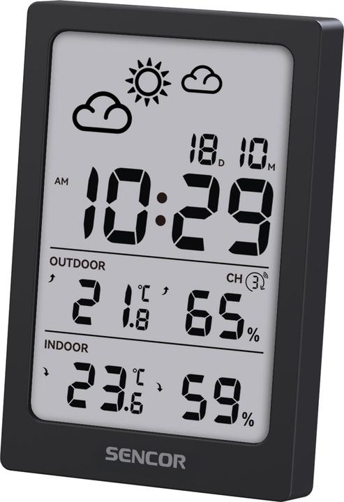 Actual product image Sencor SWS 2300 B Wetterstation schwarz / LCD / Funksensor