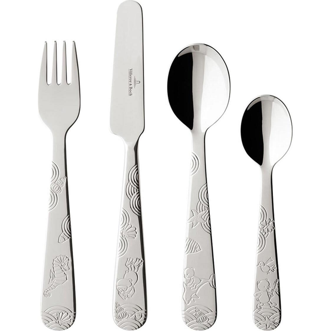 Villeroy & Boch, Kindergeschirr + Kinderbesteck, Kinderbesteck 4tlg. Happy as a Bear