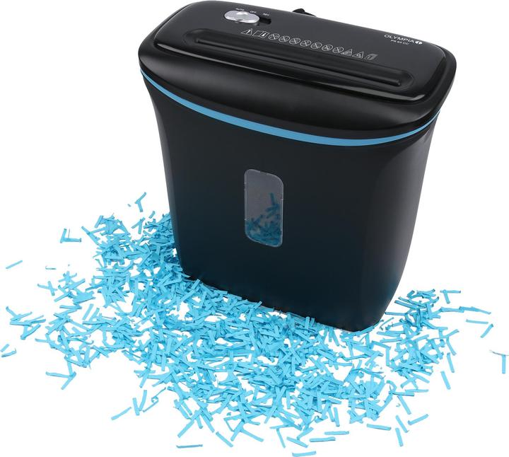 Produktbild Olympia PS 63 CC Aktenvernichter mit Partikelschnitt P-4, 4 x 30 mm, bis 6 Blatt, schwarz (Partikelschnitt)