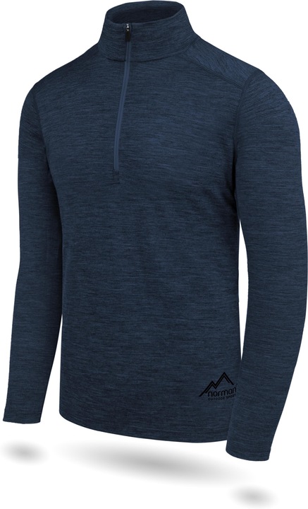 Actual product image Normani Mens Merino Long Sleeve 1/4 Zip Canberra - 1583 (5XL)