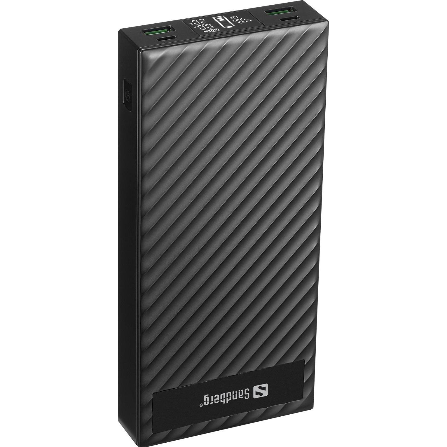 Thumbnail - Sandberg Powerbank 2xUSB-C PD100W 30000 (30000 mAh, 100 W, 108 Wh), Powerbank, Schwarz