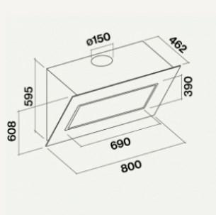 Image du produit Falmec Quasar Design 80 N noir (Hotte murale)
