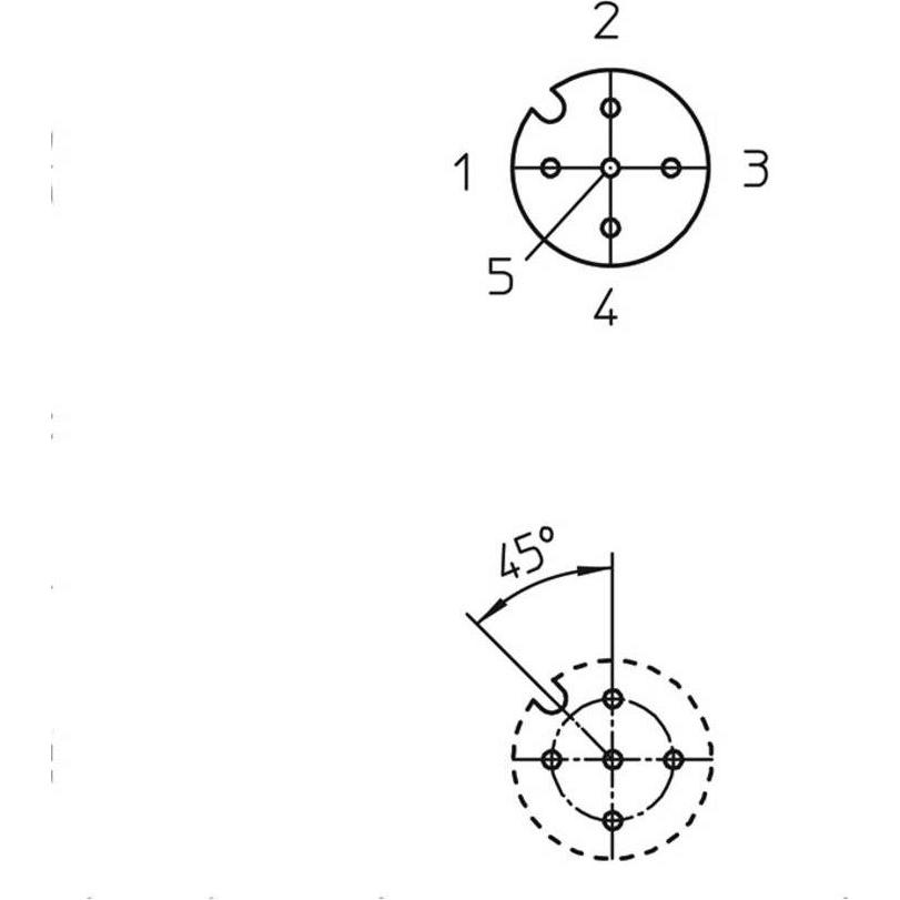 Lutronic 1229 Sensor-/Aktor-Einbausteckverbinder M12 Buchse, Einbau Polzahl: 5, Elektronikkabel + Stecker, Silber